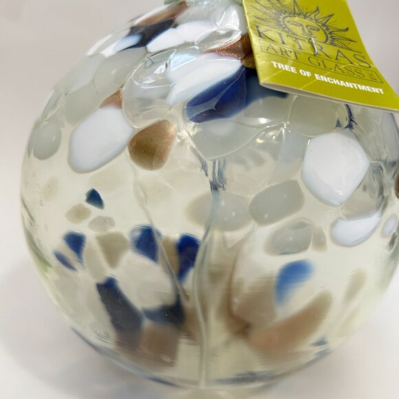 6" Kitras Art Glass - Tree of Enchantment Life - Hand Blown hanging Orb Ornament - Picture 3 of 8